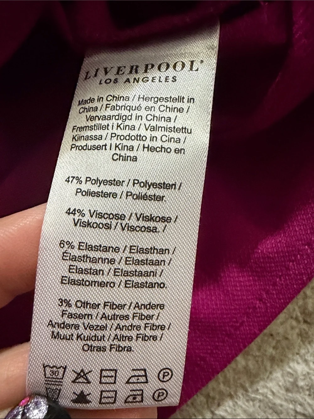 Liverpool Fuchsia Kiss Utility Jacket Size Medium